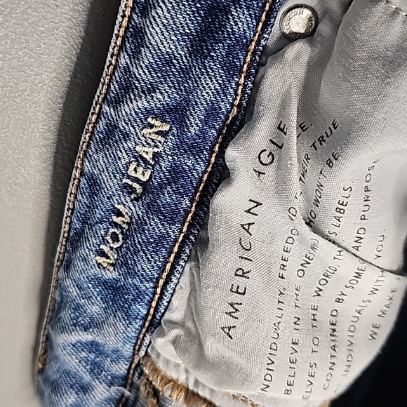 AMERICAN Eagle stretch size 00 distressed mom jeans - Picture 7 of 8